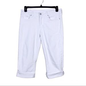 Levi's White Stretch 5-Pocket Flat Front Cuffed Cropped Pants Size 29